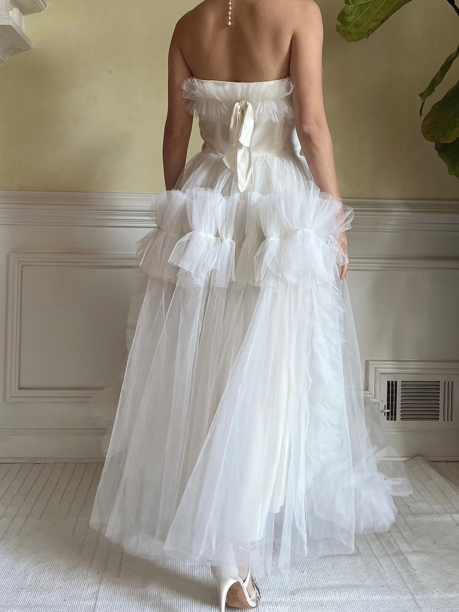 1950s Tulle Ruffle Dress - XS