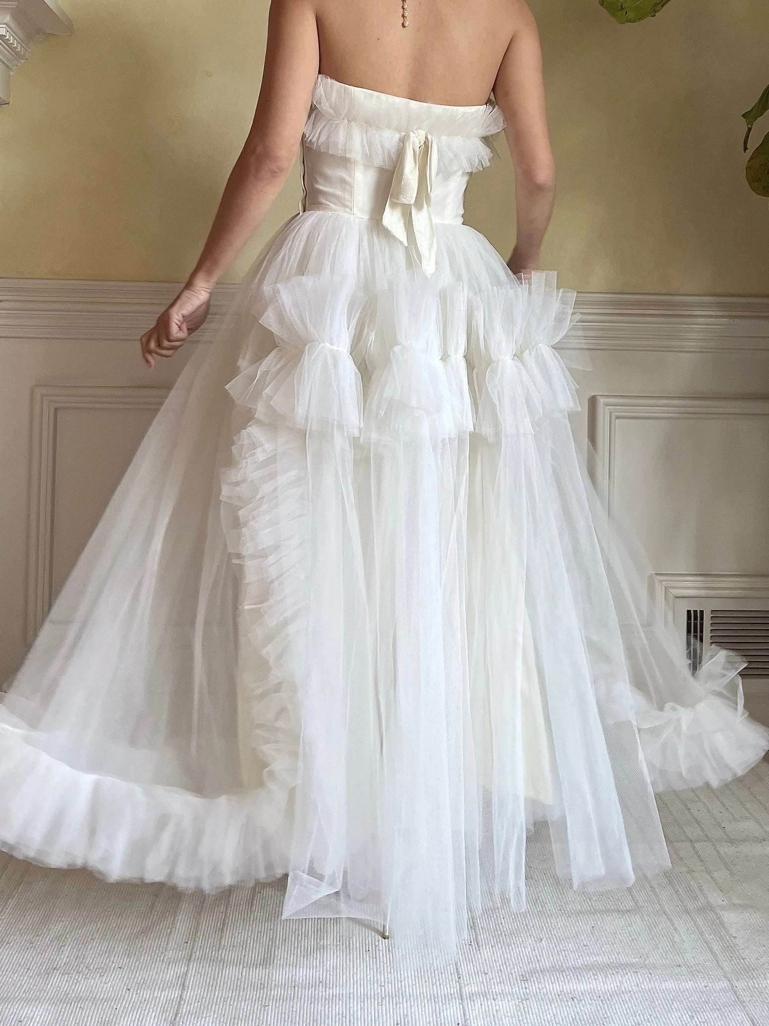 1950s Tulle Ruffle Dress - XS
