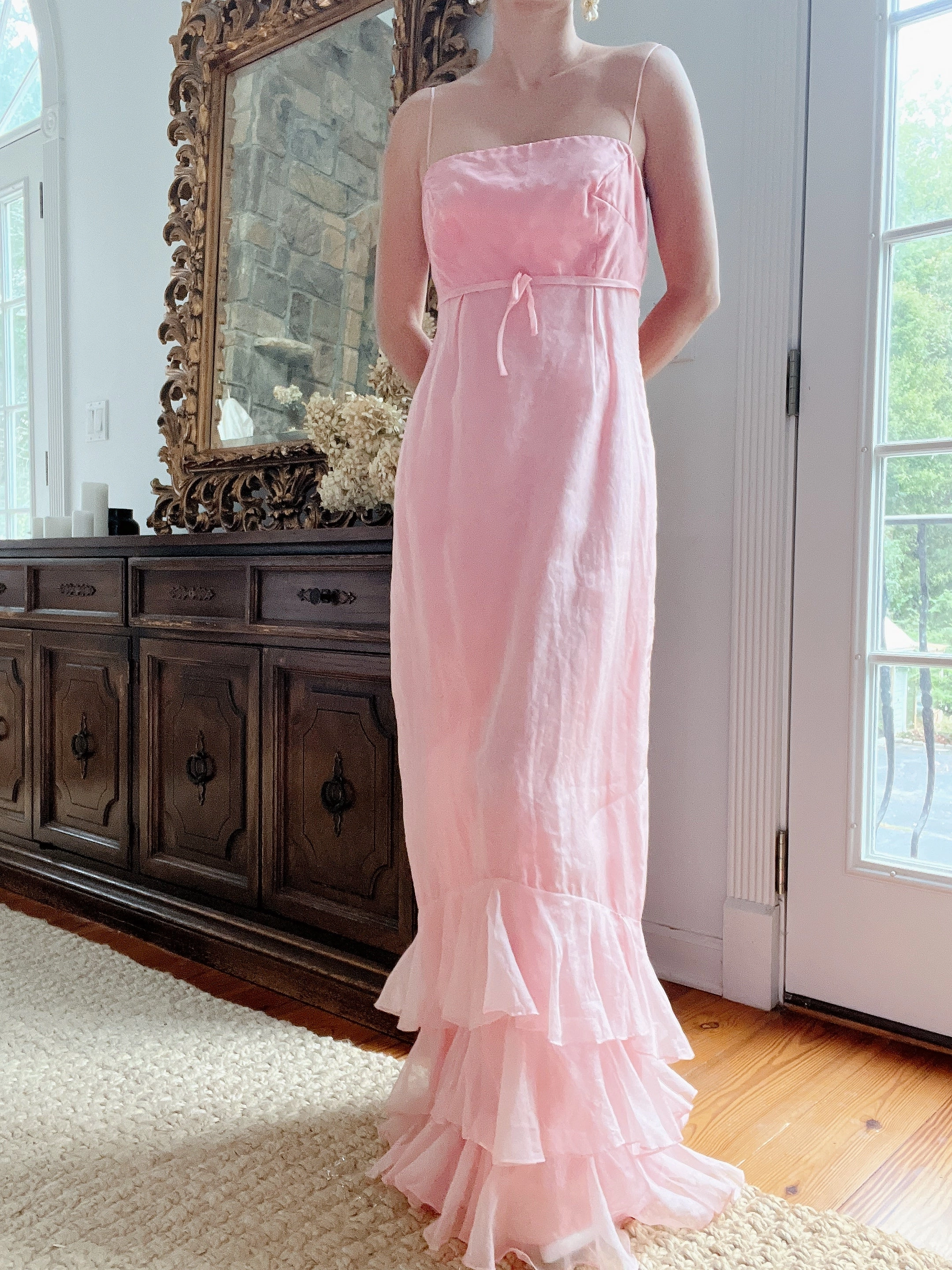 1960s Pink Organza Dress - XS/S