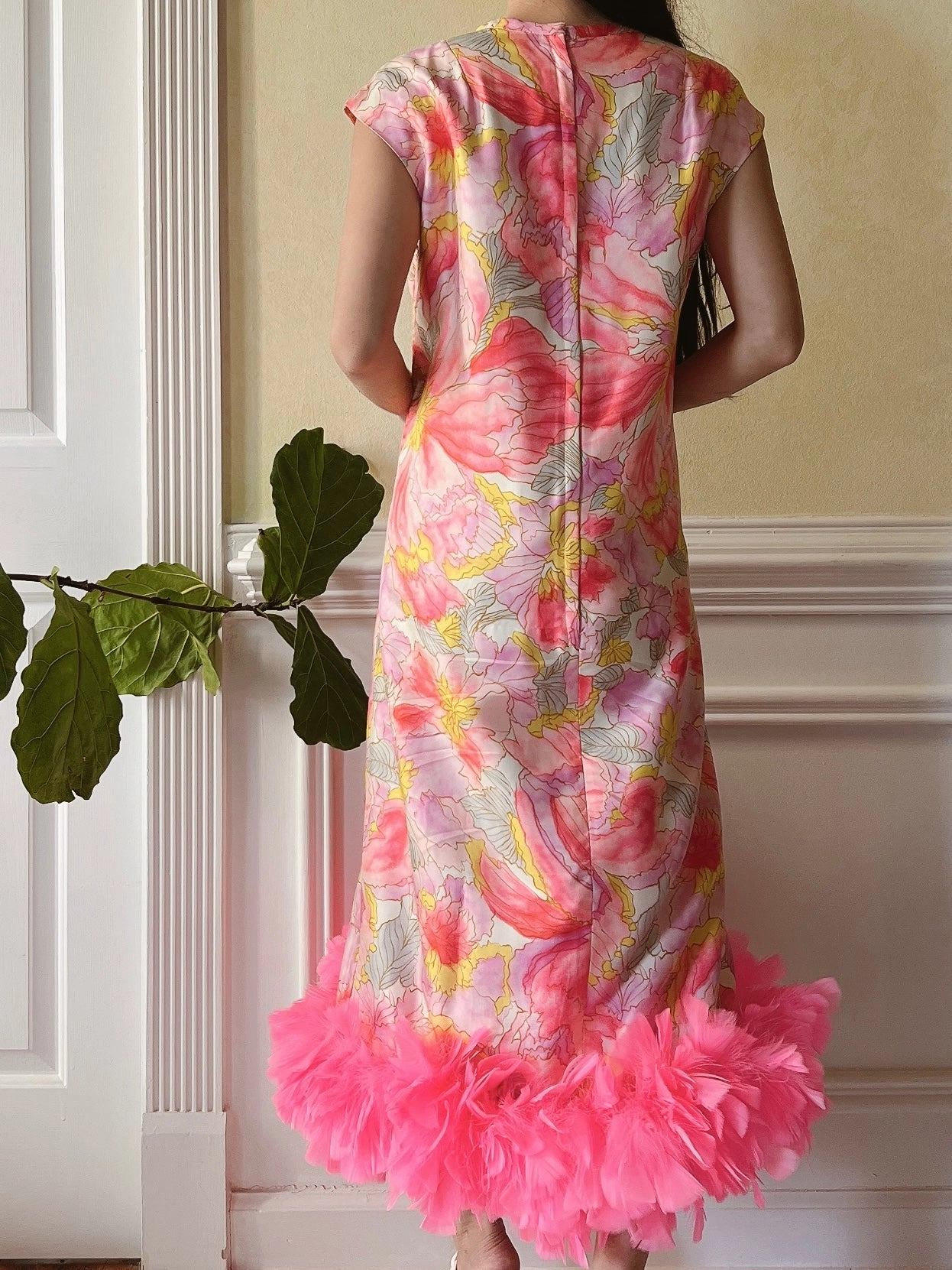 1960s Silk Watercolor Dress  - M/L