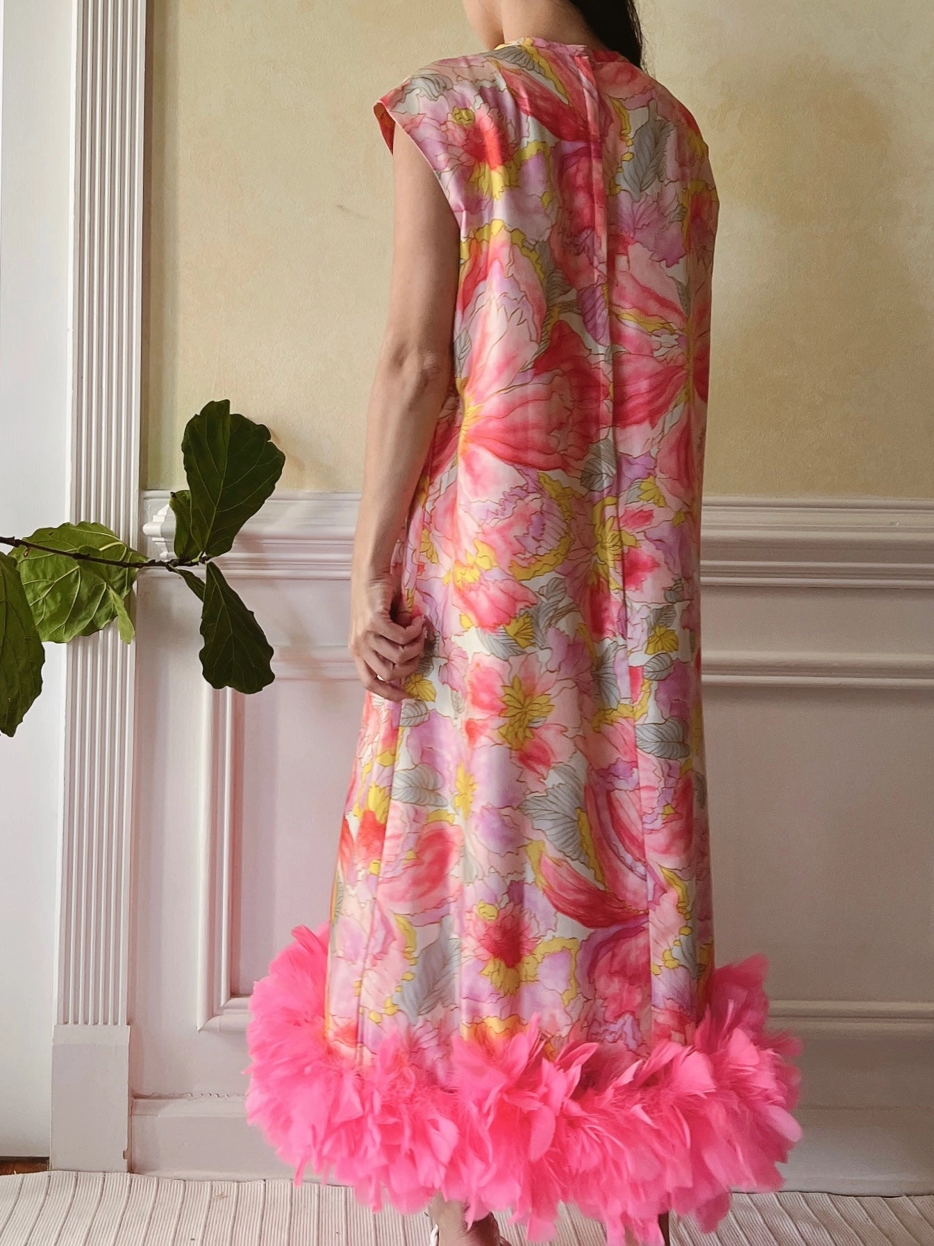 1960s Silk Watercolor Dress  - M/L