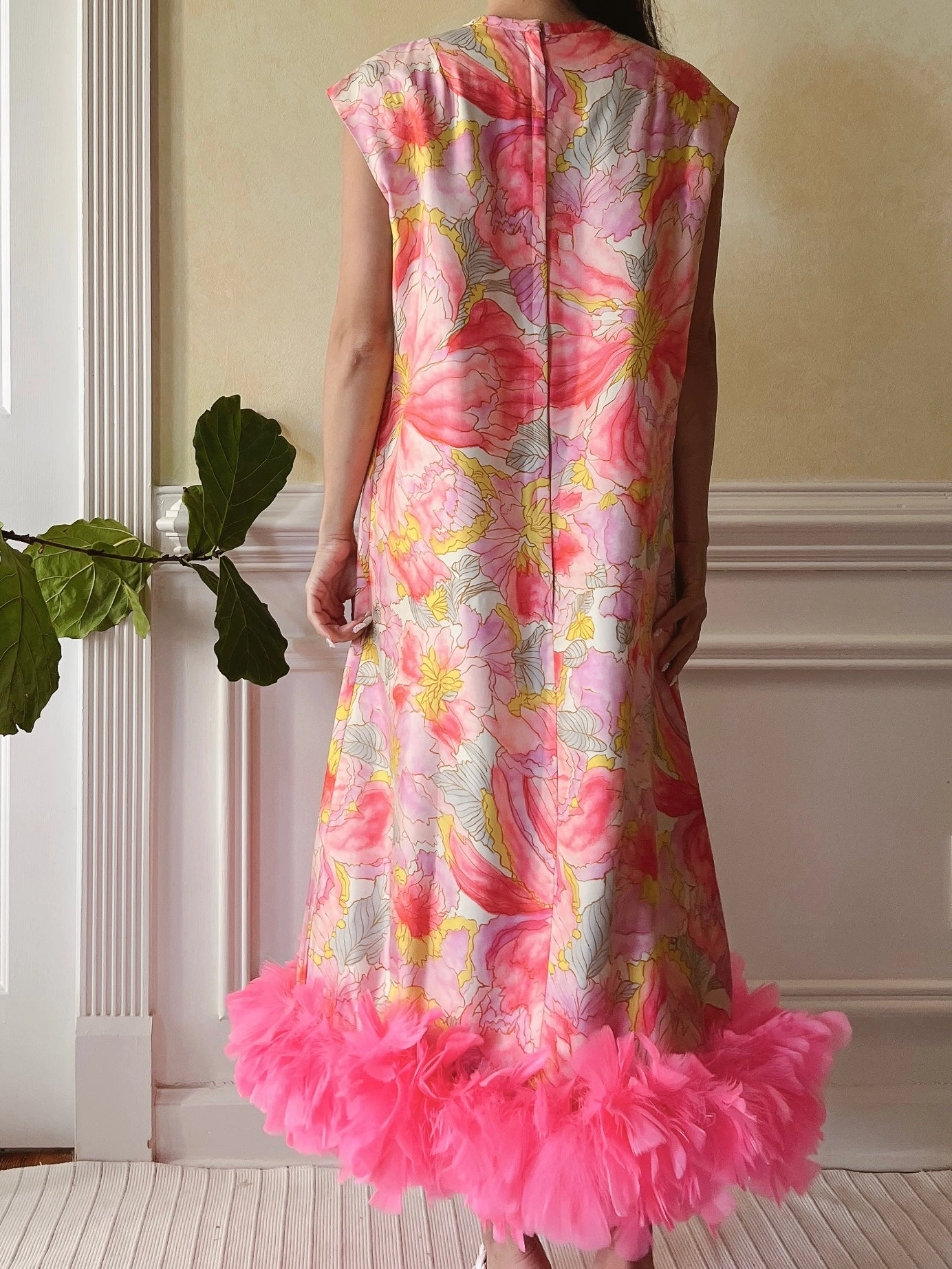 1960s Silk Watercolor Dress  - M/L