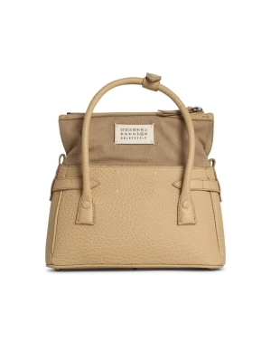 '5Ac East West' Cream Leather Bag
