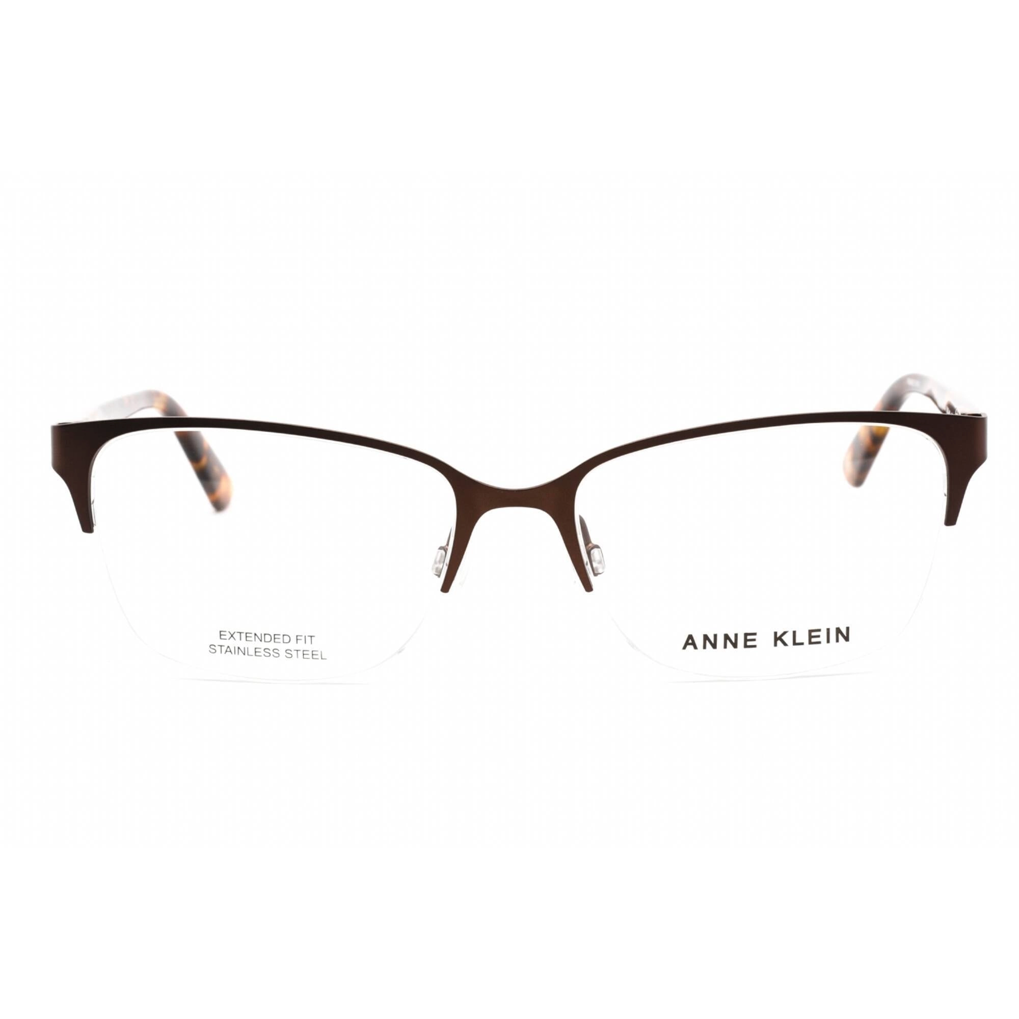 Anne Klein Men's Eyeglasses - Mocha Rectangular Half Rim Plastic Frame | AK5083 200