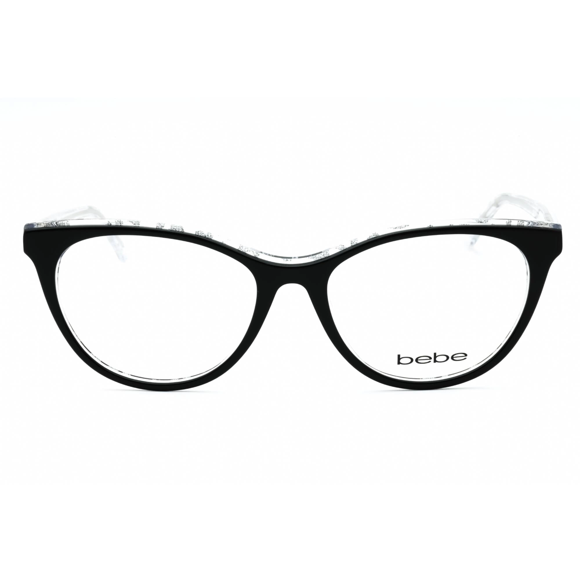 Bebe Women's Eyeglasses - Jet Full Rim Cat Eye Frame Clear Demo Lens | BB5189 001