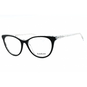 Bebe Women's Eyeglasses - Jet Full Rim Cat Eye Frame Clear Demo Lens | BB5189 001