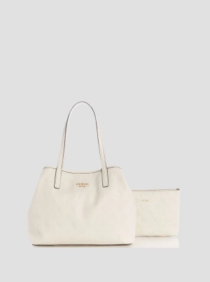 Beige Logo Vikky 2 in 1 Tote Bag
