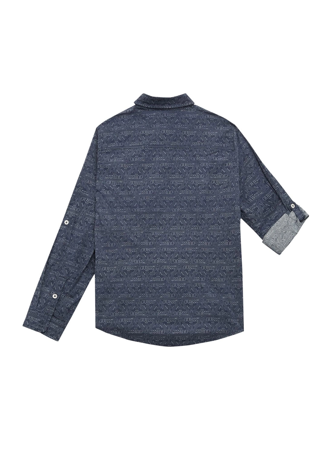 Blue Stretch Poplin Long Sleeves Shirt (7-16)