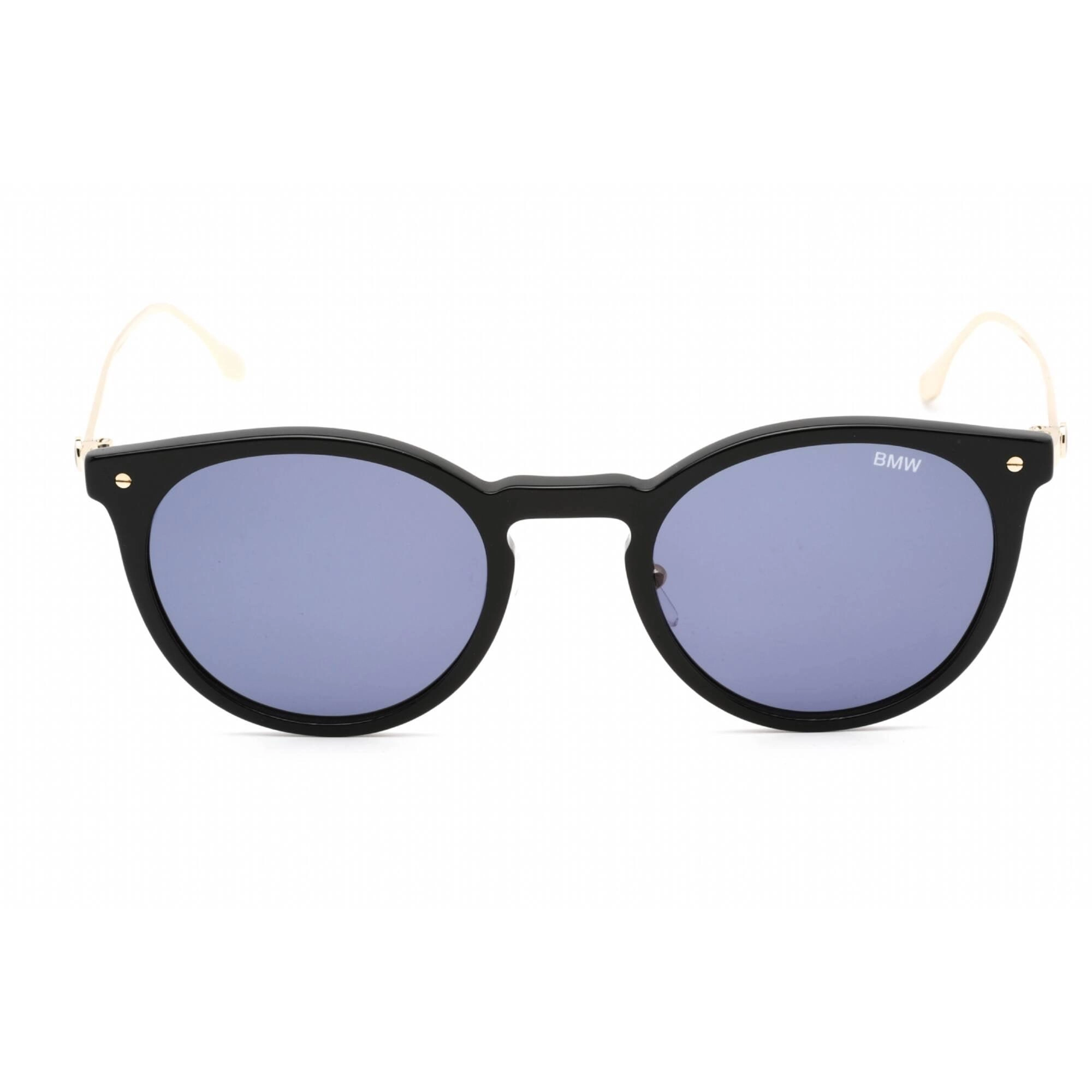 BMW Men's Sunglasses - Full Rim Shiny Black Plastic Round Shape Frame | BW0007 01V