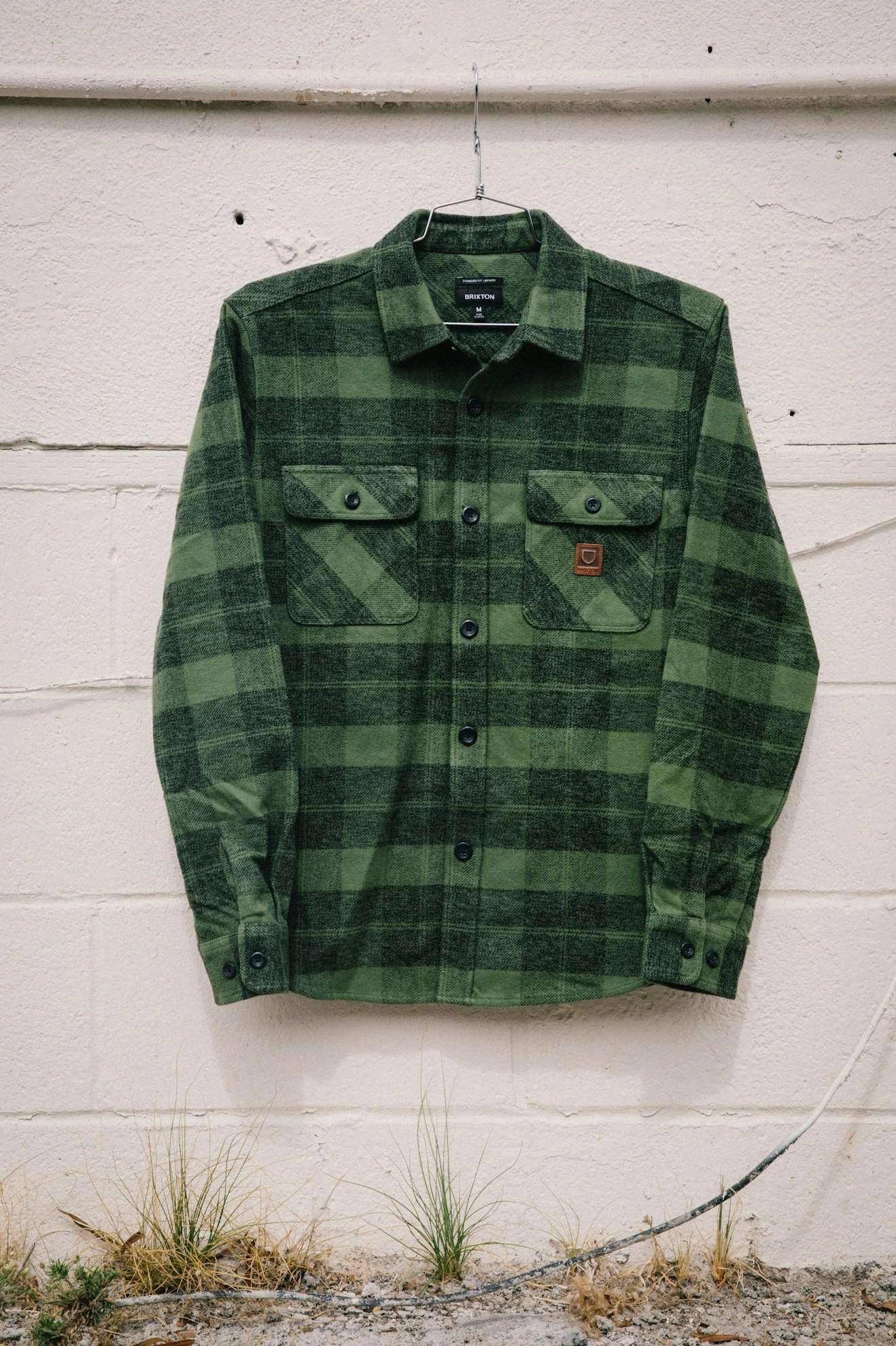 Bowery Heavyweight L/S Flannel - Cypress Green/Black