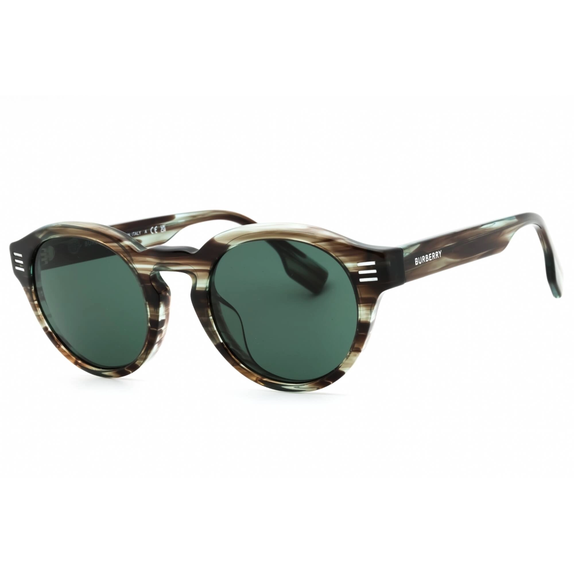 Burberry Men's Sunglasses - Green Plastic Full Rim Round Shape Frame| 0BE4404F 409871