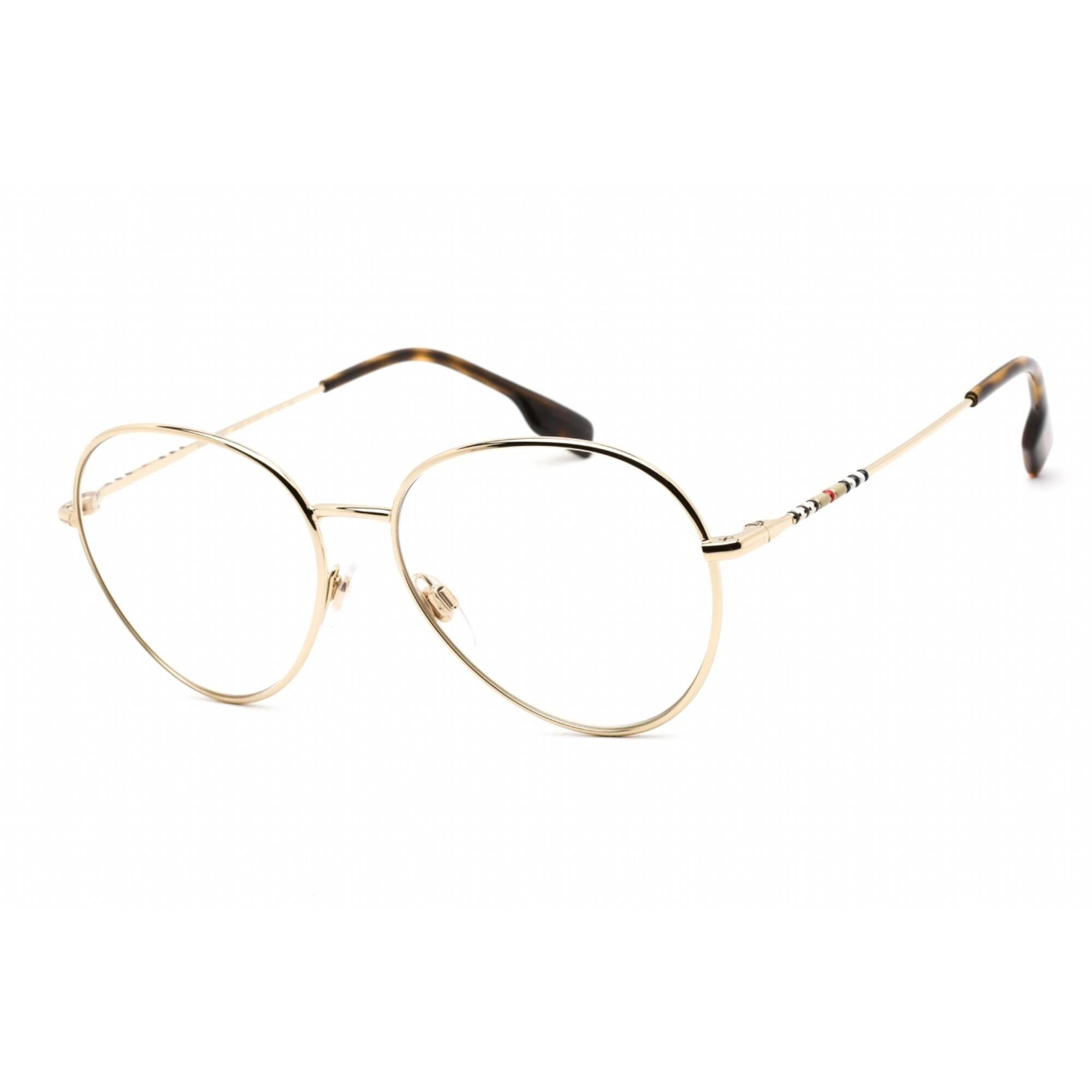 Burberry Unisex Eyeglasses - Clear Lens Light Gold Metal Round Frame | 0BE1366 1340