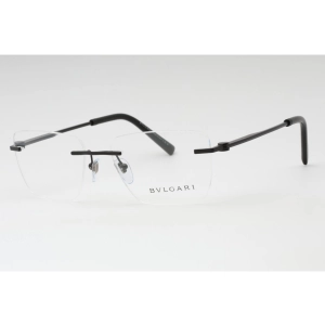 Bvlgari Men's Eyeglasses - Matte Black Rimless Rectangular 55mm Frame | 0BV1122 128