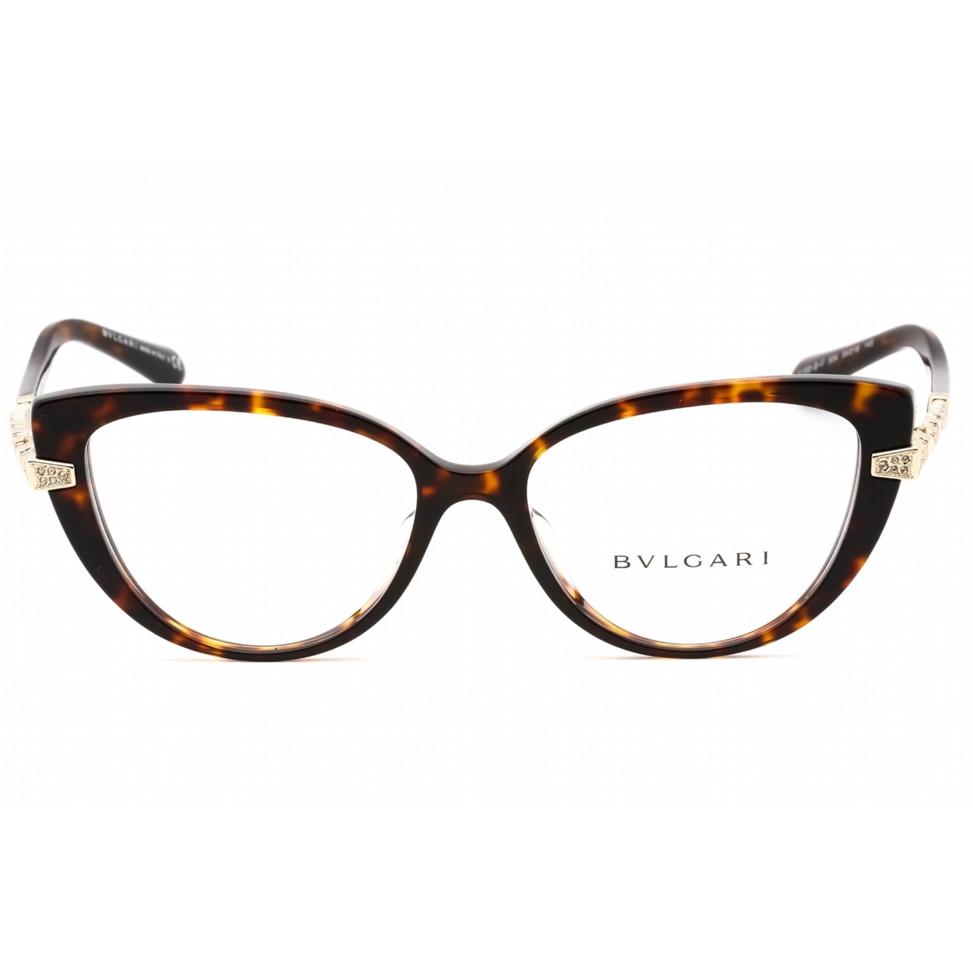 Bvlgari Women's Eyeglasses - Havana Plastic Full Rim Cat Eye Frame | 0BV4199BF 504