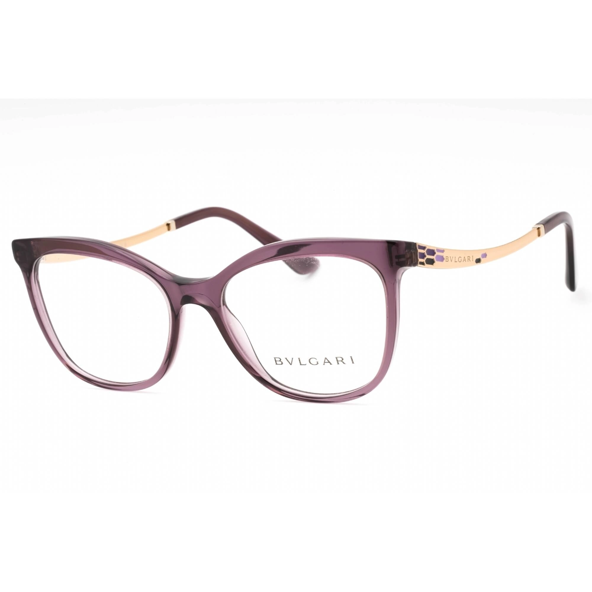 Bvlgari Women's Eyeglasses - Transparent Purple Plastic Cat Eye Frame | 0BV4218 5514