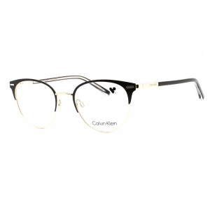 Calvin Klein Women's Eyeglasses - Full Rim Satin Black Metal Round Frame | CK21303 001