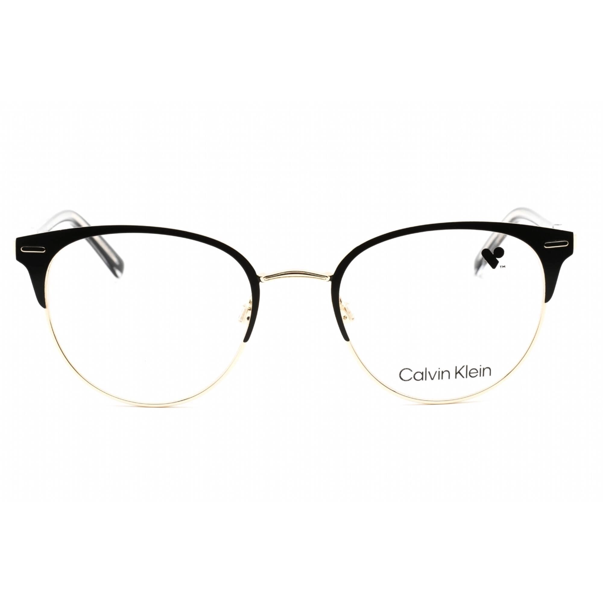 Calvin Klein Women's Eyeglasses - Full Rim Satin Black Metal Round Frame | CK21303 001