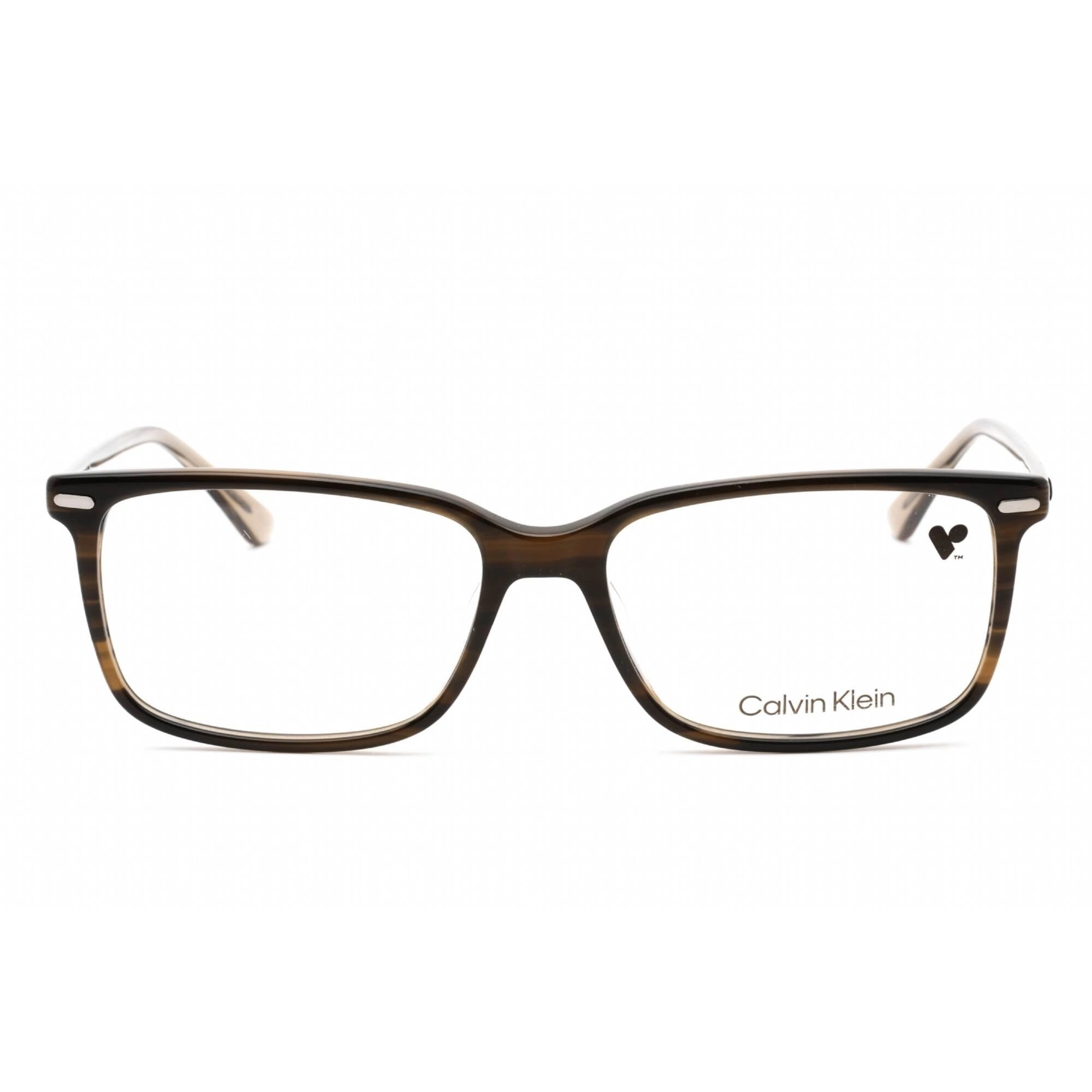 Calvin Klein Women's Eyeglasses - Full Rim Striped Olive Plastic Frame | CK22542 317