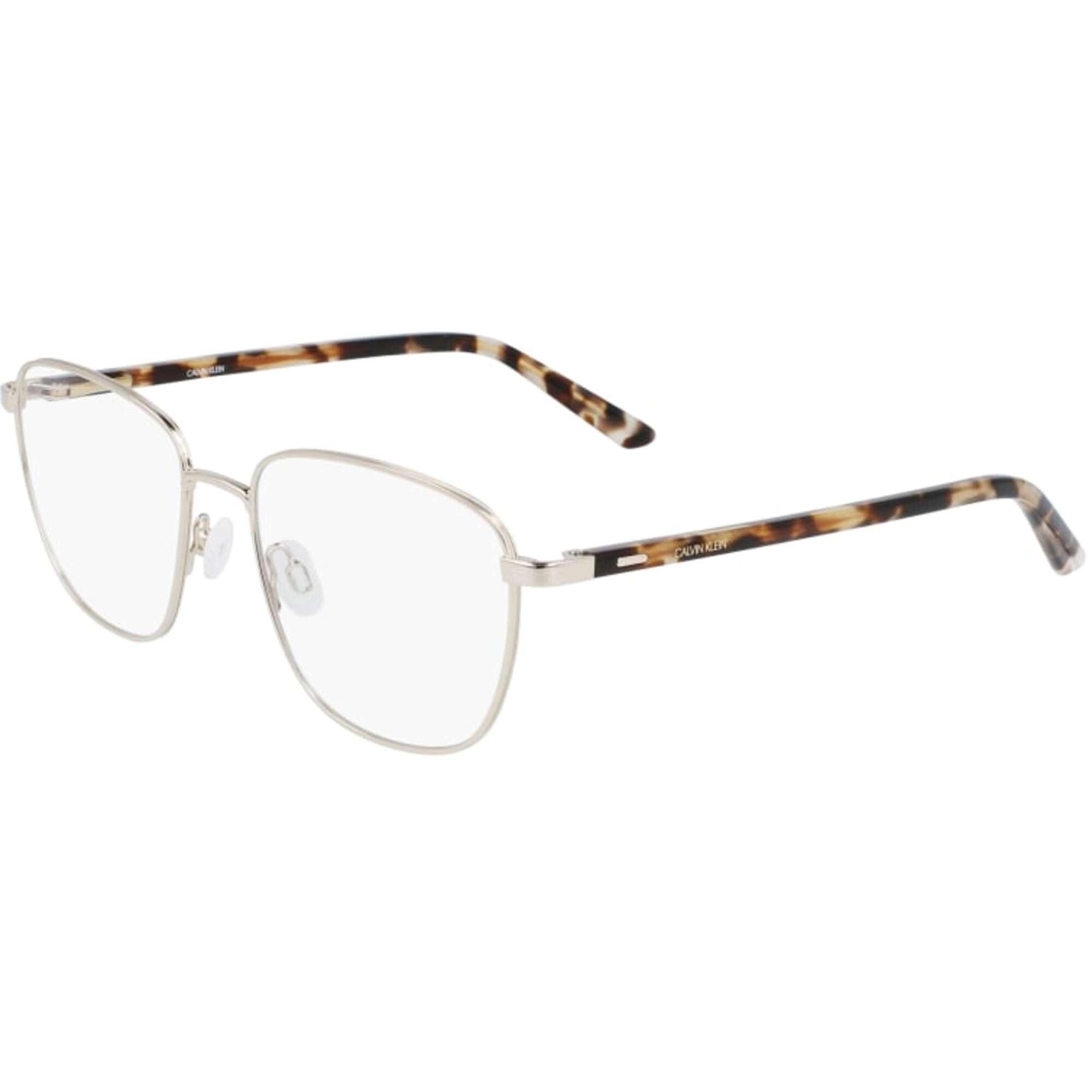 Calvin Klein Women's Eyeglasses - Light Gold Metal Square | CALVIN KLEIN CK21300 716