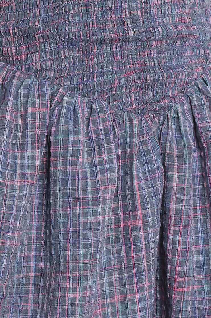 Celine Mini Dress - Navy Plaid