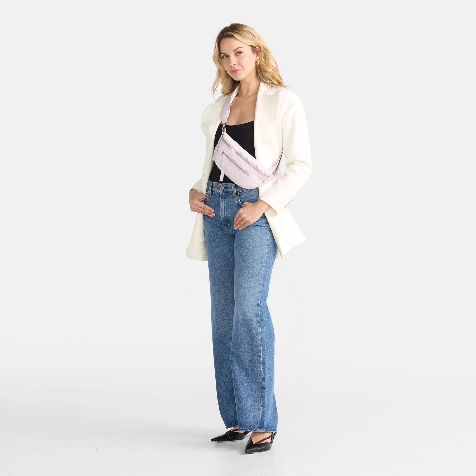 Charles Crossbody | Pastel Lilac/Brushed Silver | Med