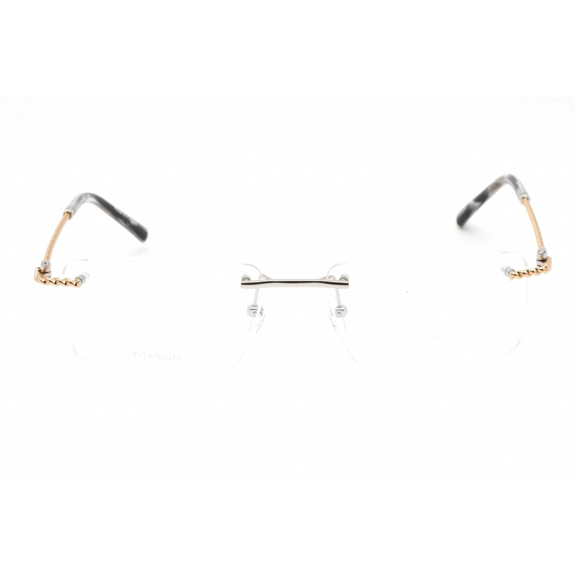 Charriol Men's Eyeglasses - Rimless Shiny Argent/Gold Titanium Frame | PC75098 C02