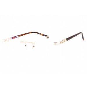 Charriol Men's Eyeglasses - Rimless Shiny Gold Rectangular Metal Frame | PC71051 C01