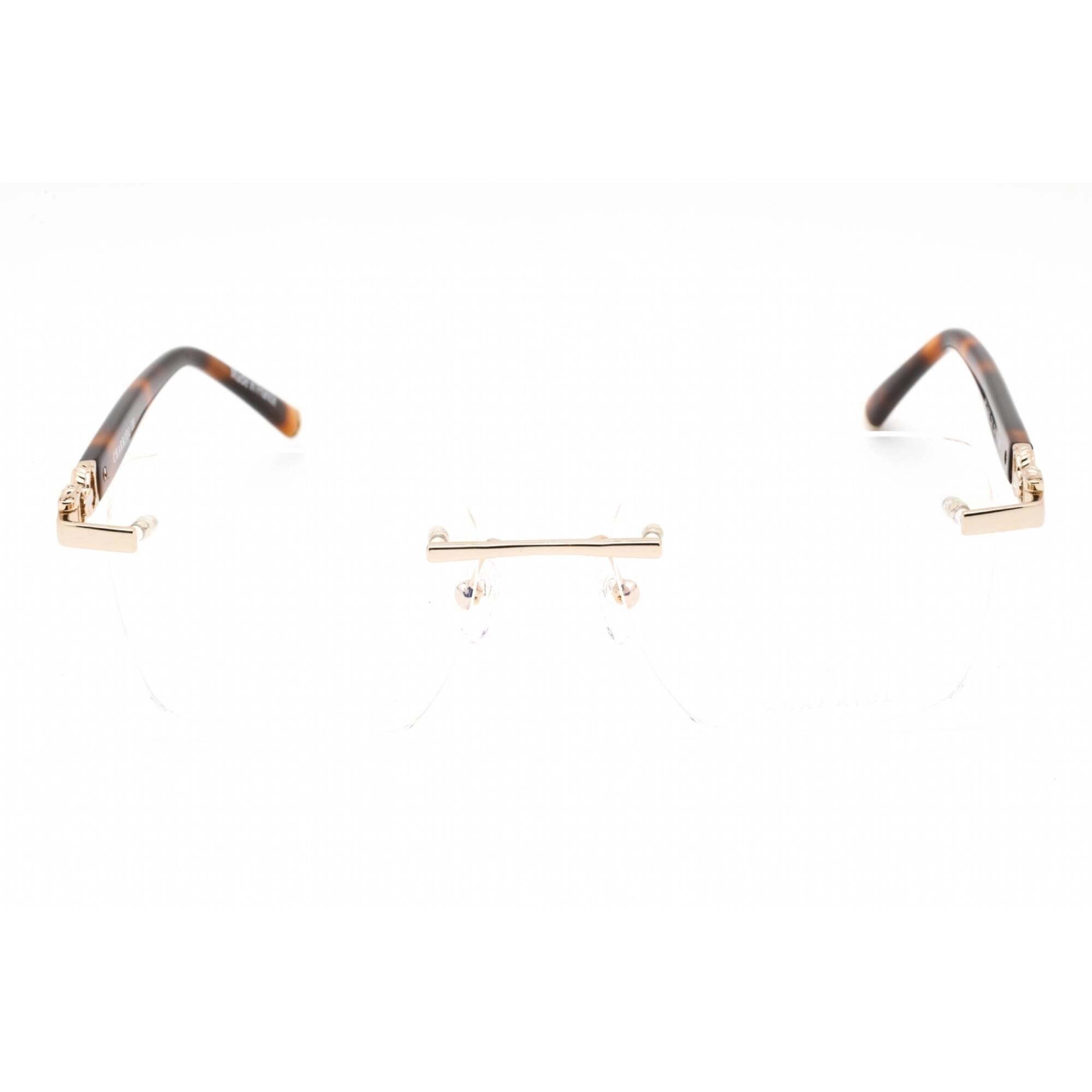 Charriol Men's Eyeglasses - Rimless Shiny Gold Rectangular Metal Frame | PC71057 C01
