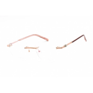 Charriol Men's Eyeglasses - Shiny Pink Gold/Silver Metal Cat Eye Frame | PC71044 C03
