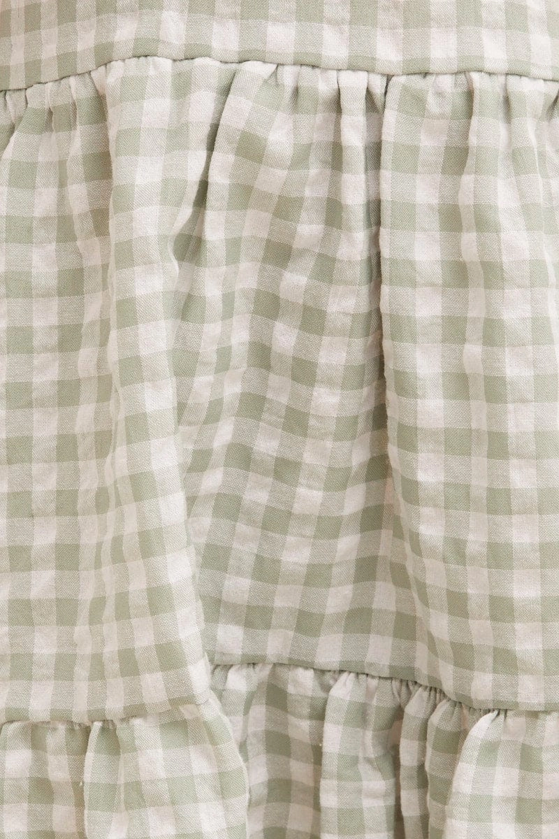 Check Kids Short Sleeve Tiered Smock Dress