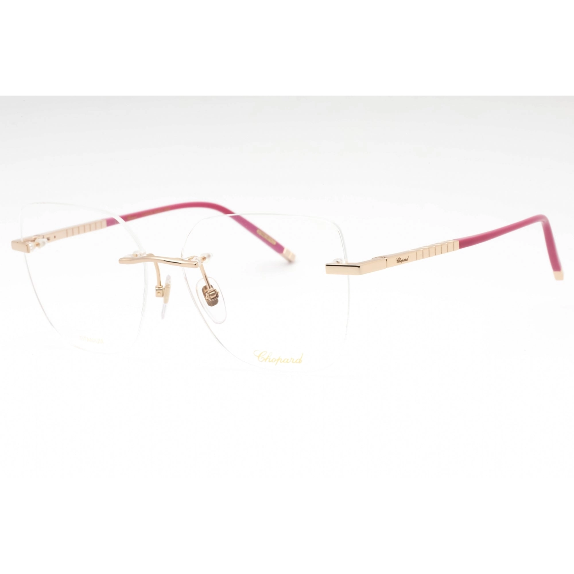 Chopard Women's Eyeglasses - Shiny Rose Gold Metal Butterfly Frame | VCHG25M 300Y