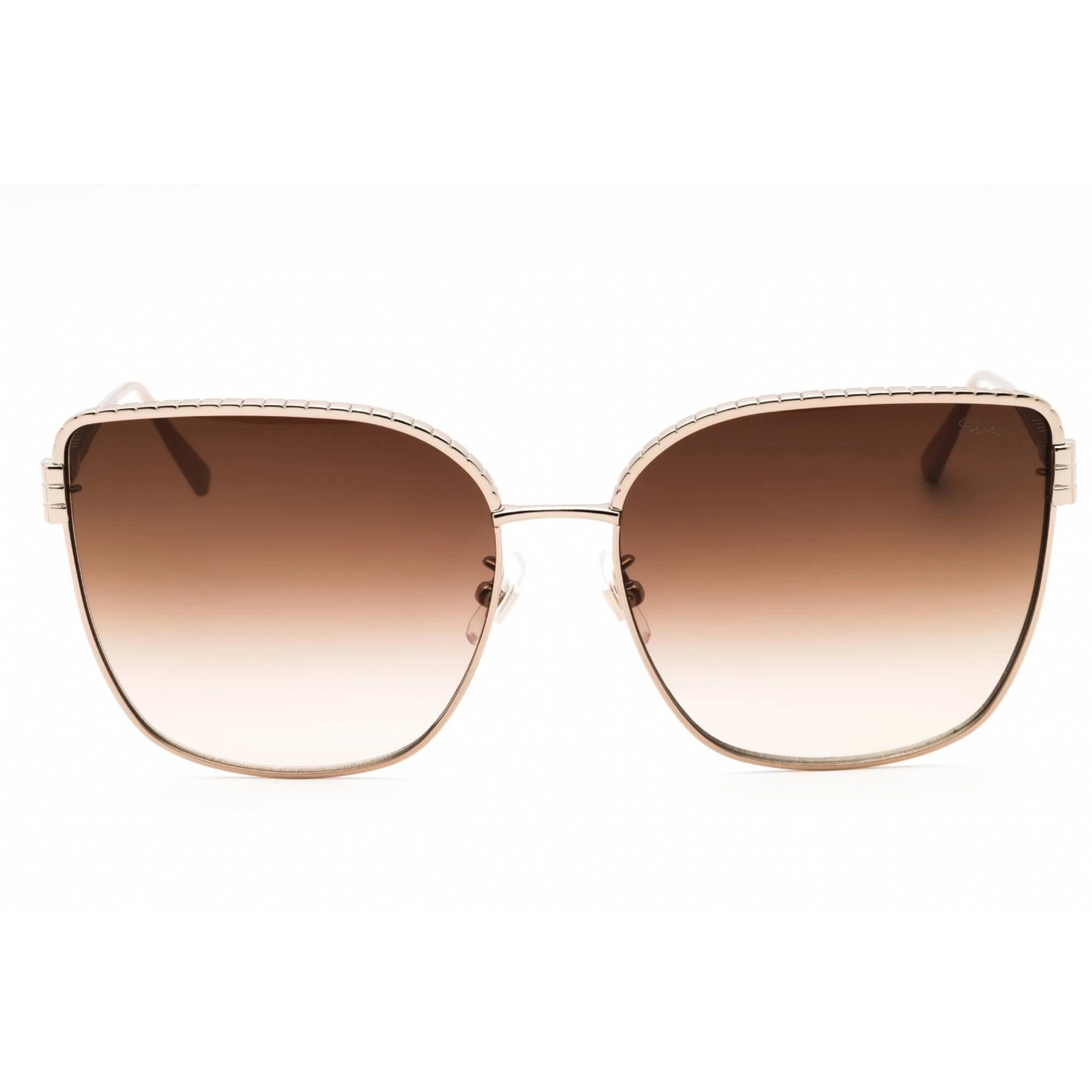Chopard Women's Sunglasses - Shiny Rose Gold Metal Full Rim Butterfly | SCHG67M 0A39