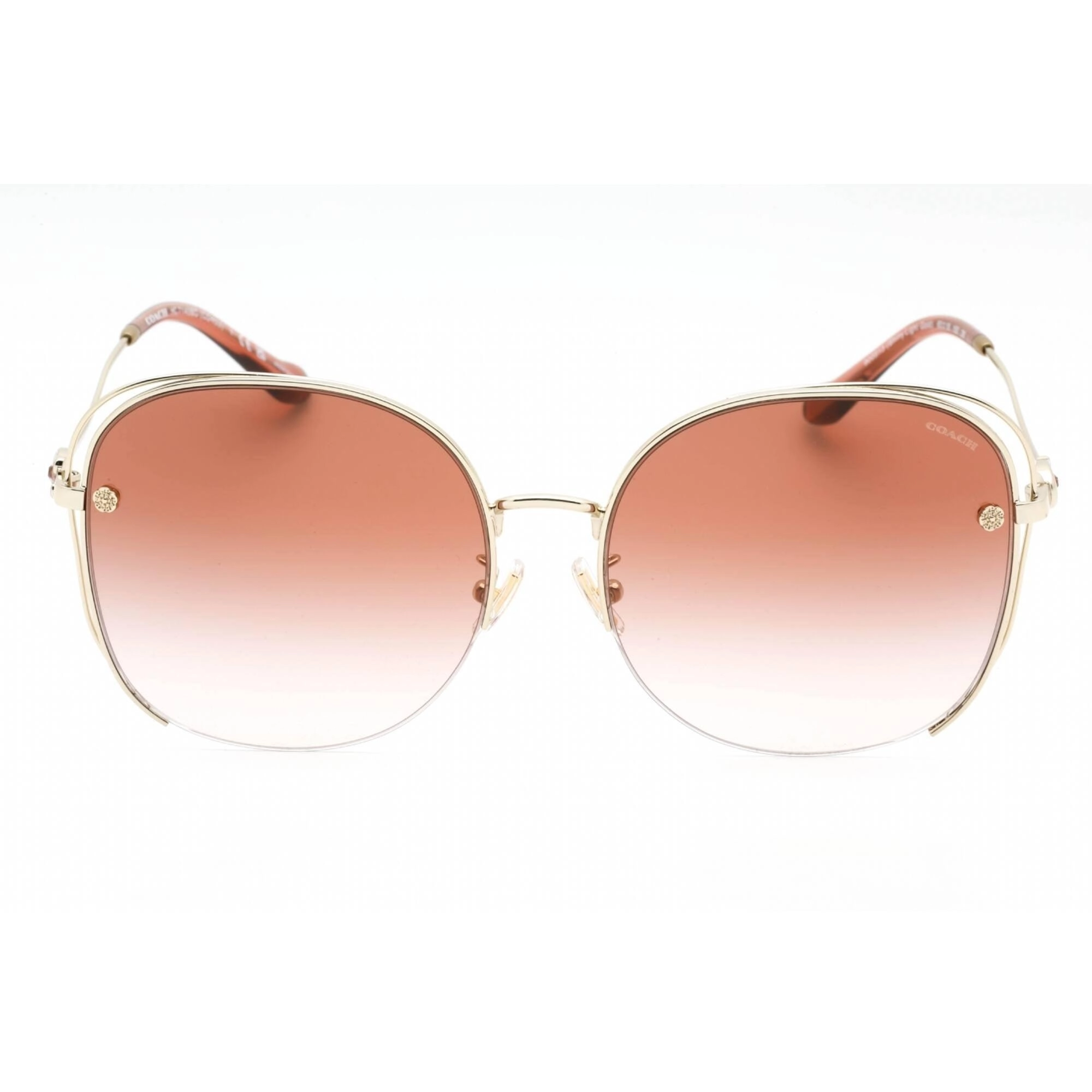 Coach Women's Sunglasses - Shiny Light Gold Square Metal Frame | 0HC7145BD 900513