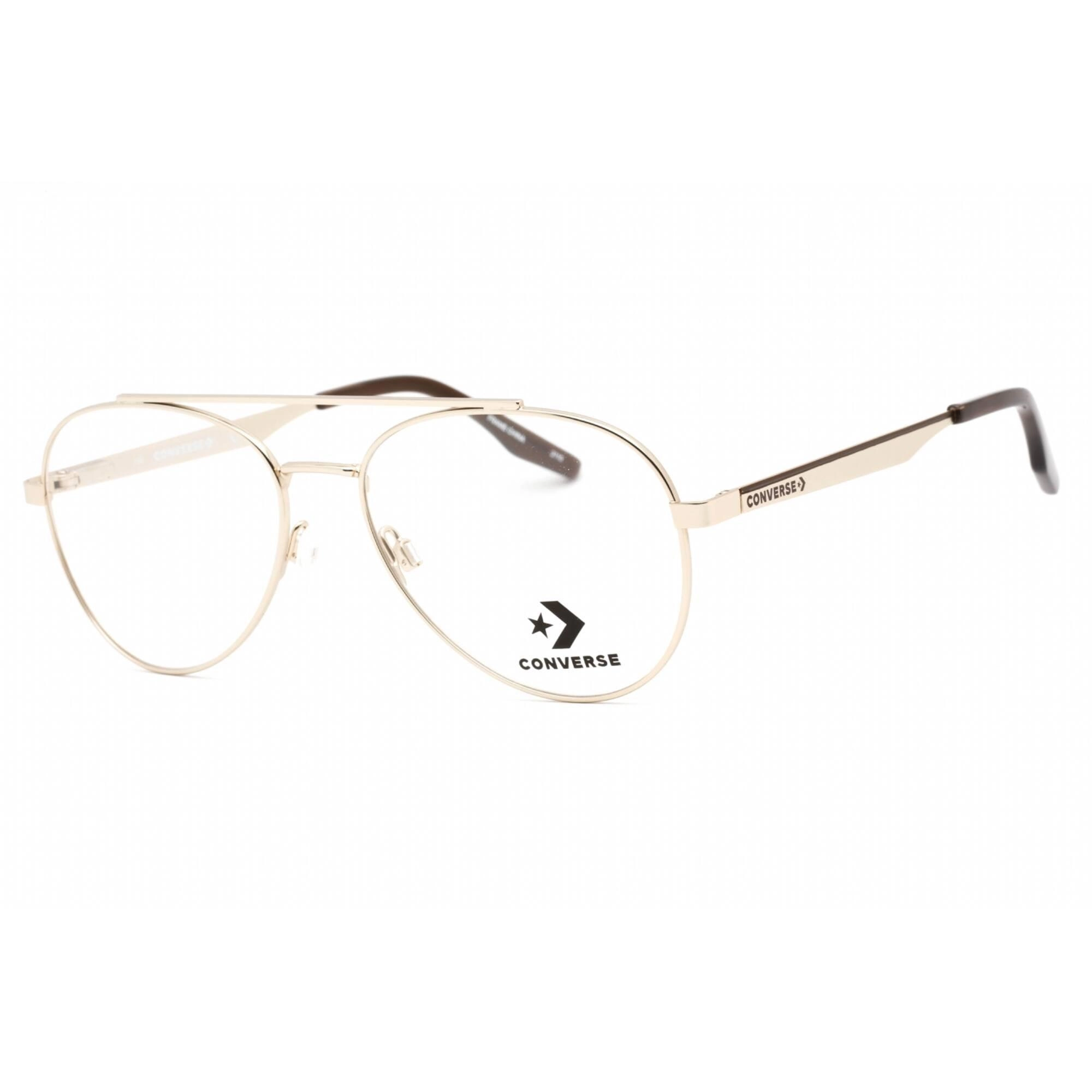 Converse Unisex Eyeglasses - Full Rim Satin Gold Aviator Metal Frame | CV1011 717