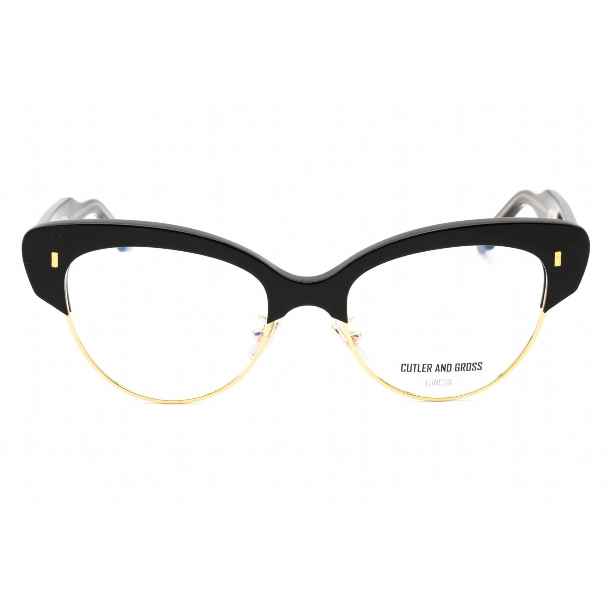 Cutler And Gross Women's Eyeglasses - Black On Crystal Frame Clear Lens | CG1351 001