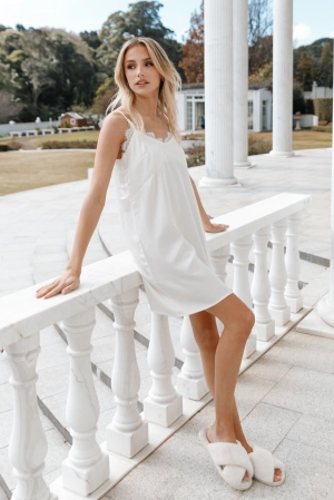 Daisy Satin Slip - Ivory