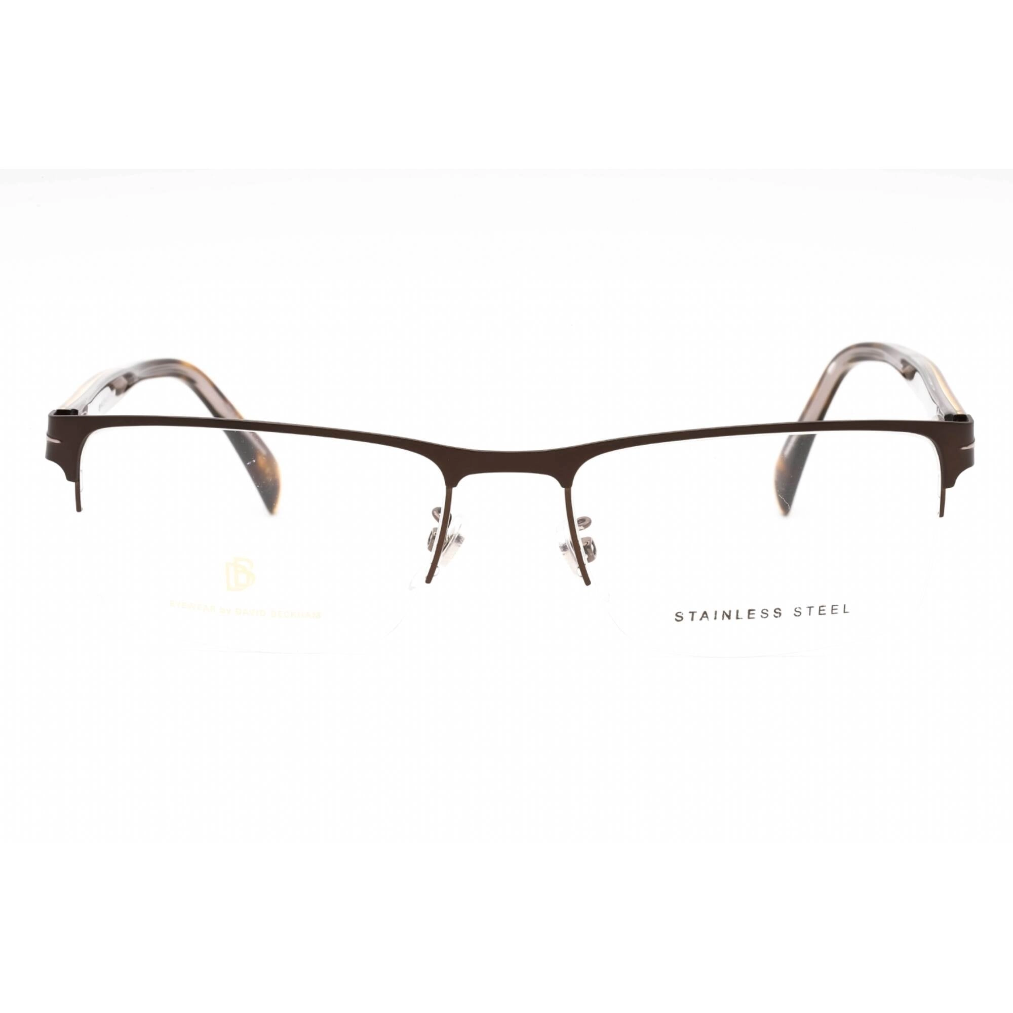 David Beckham Men's Eyeglasses - Brown Matte Ruthenium Half Rim | DB 1068 005N 00