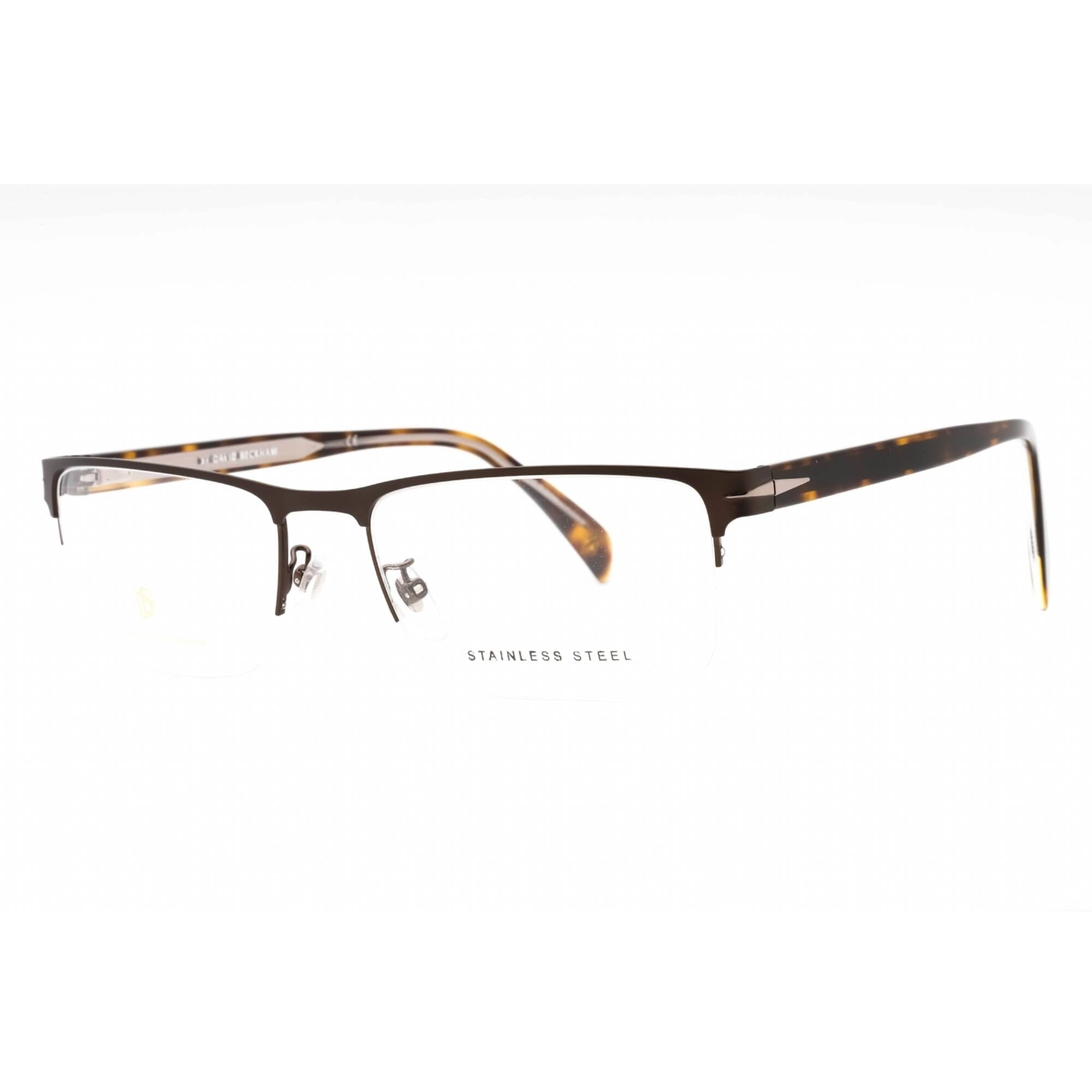 David Beckham Men's Eyeglasses - Brown Matte Ruthenium Half Rim | DB 1068 005N 00