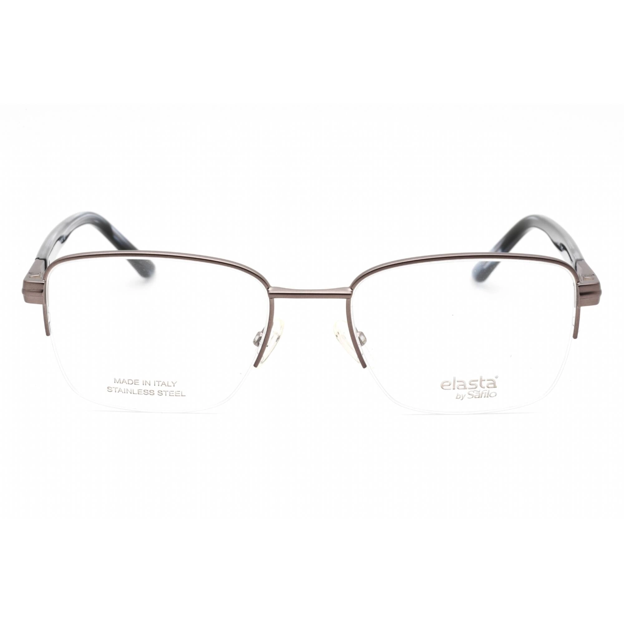 Elasta Men's Eyeglasses - Dark Grey Rectangular Metal Half Rim Frame | E 3127 0HWJ 00