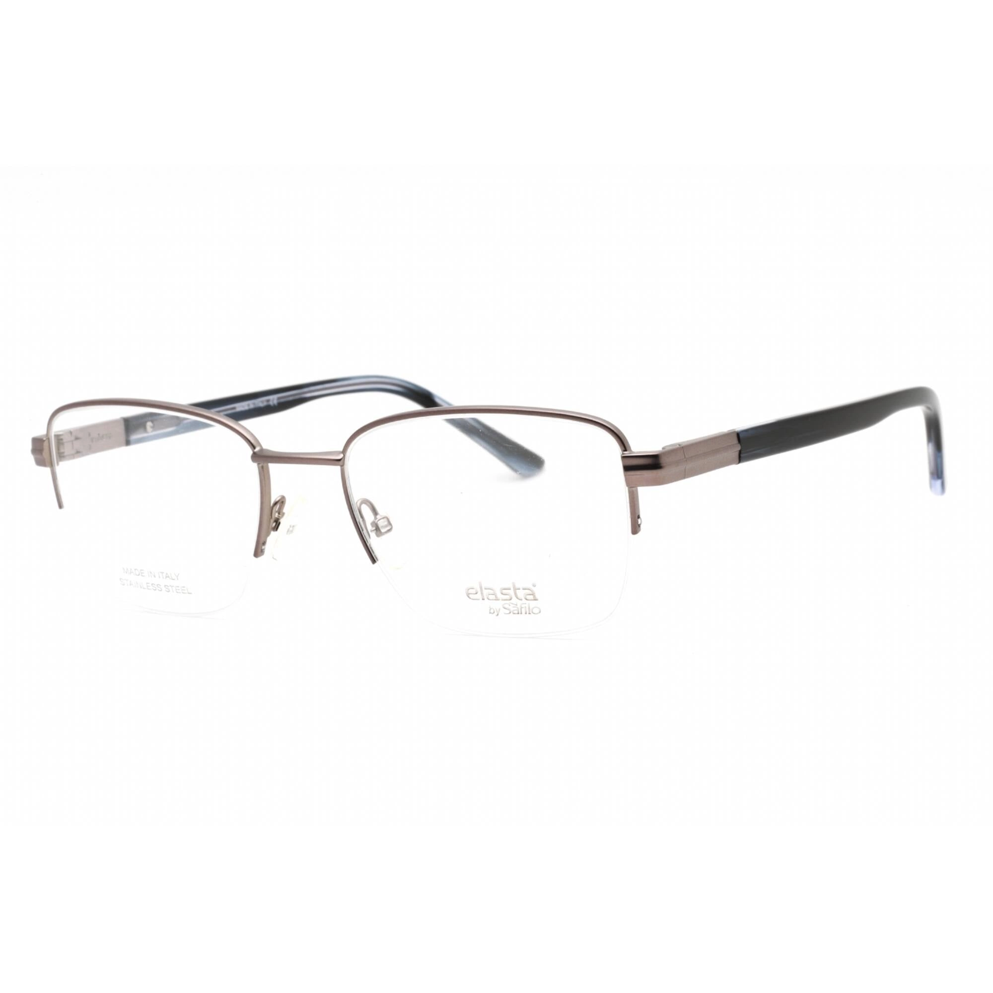 Elasta Men's Eyeglasses - Dark Grey Rectangular Metal Half Rim Frame | E 3127 0HWJ 00