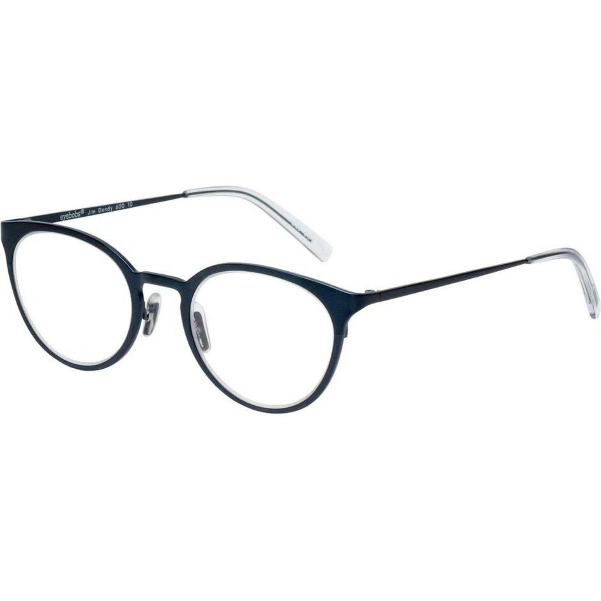Eyebobs Unisex Reading Glasses - Navy Metal Round Frame,  1.00 | EYEBOBS 600 010