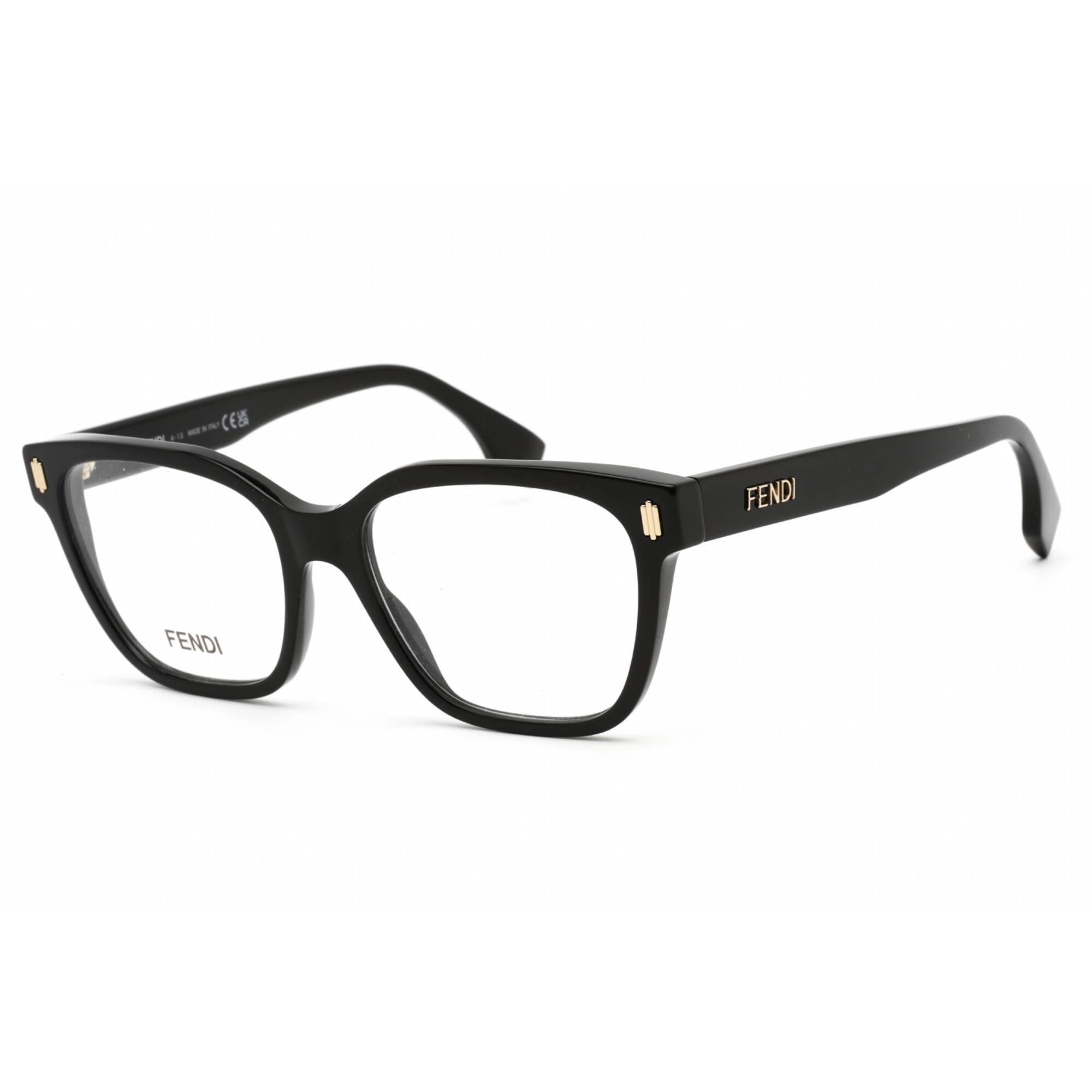 Fendi Men's Eyeglasses - Shiny Black Plastic Rectangular 54mm Frame | FE50055I 001