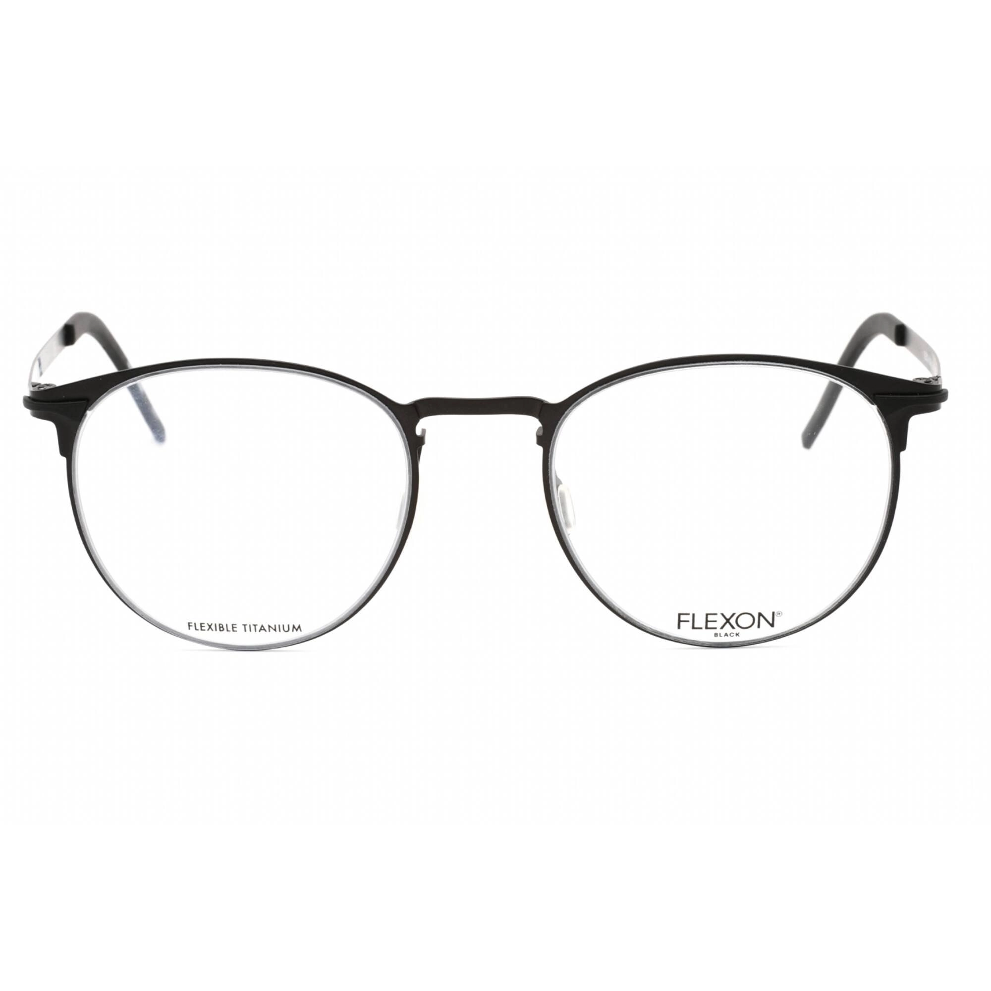 Flexon Men's Eyeglasses - Black Full Rim Round Frame Clear Lens | FLEXON B2000 001