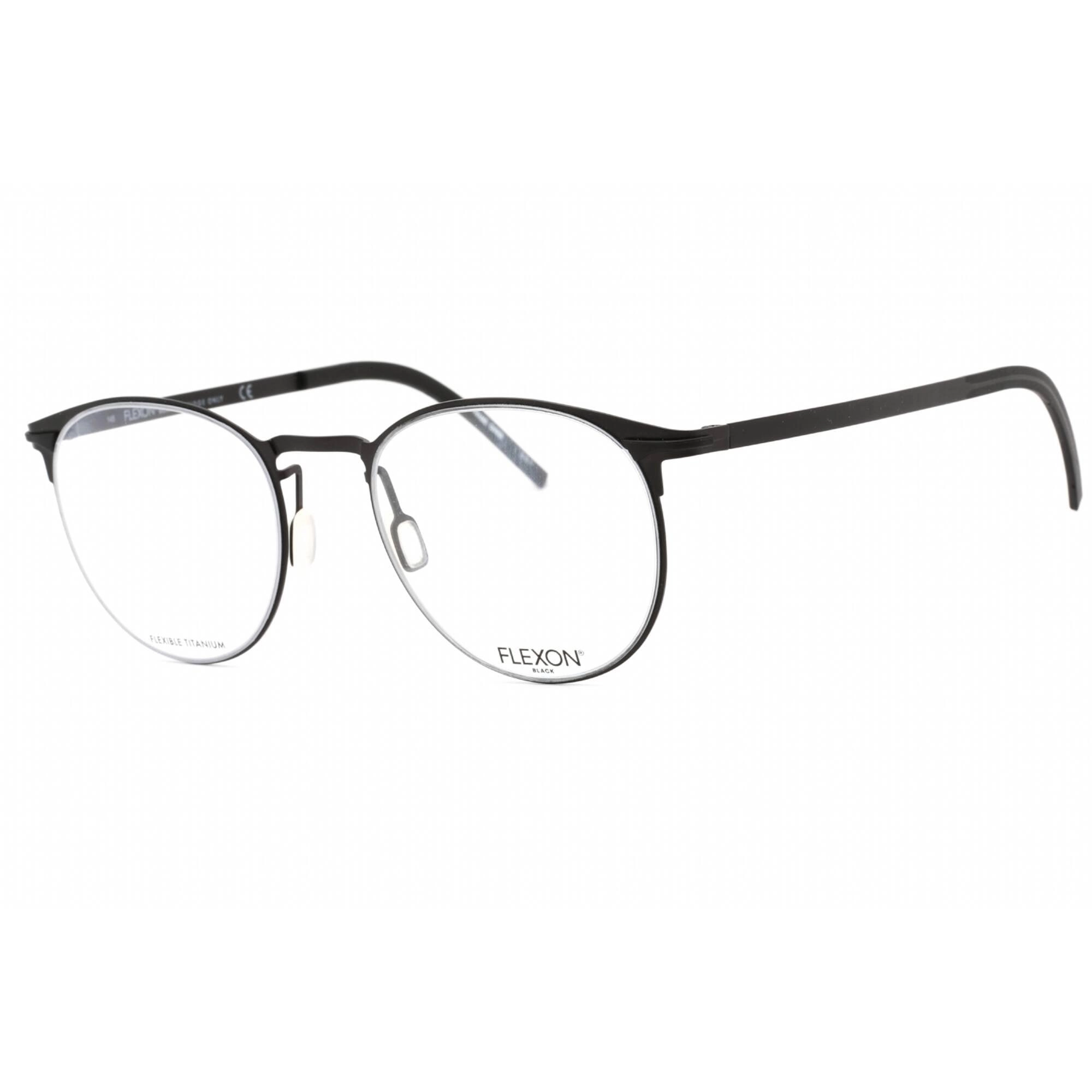 Flexon Men's Eyeglasses - Black Full Rim Round Frame Clear Lens | FLEXON B2000 001