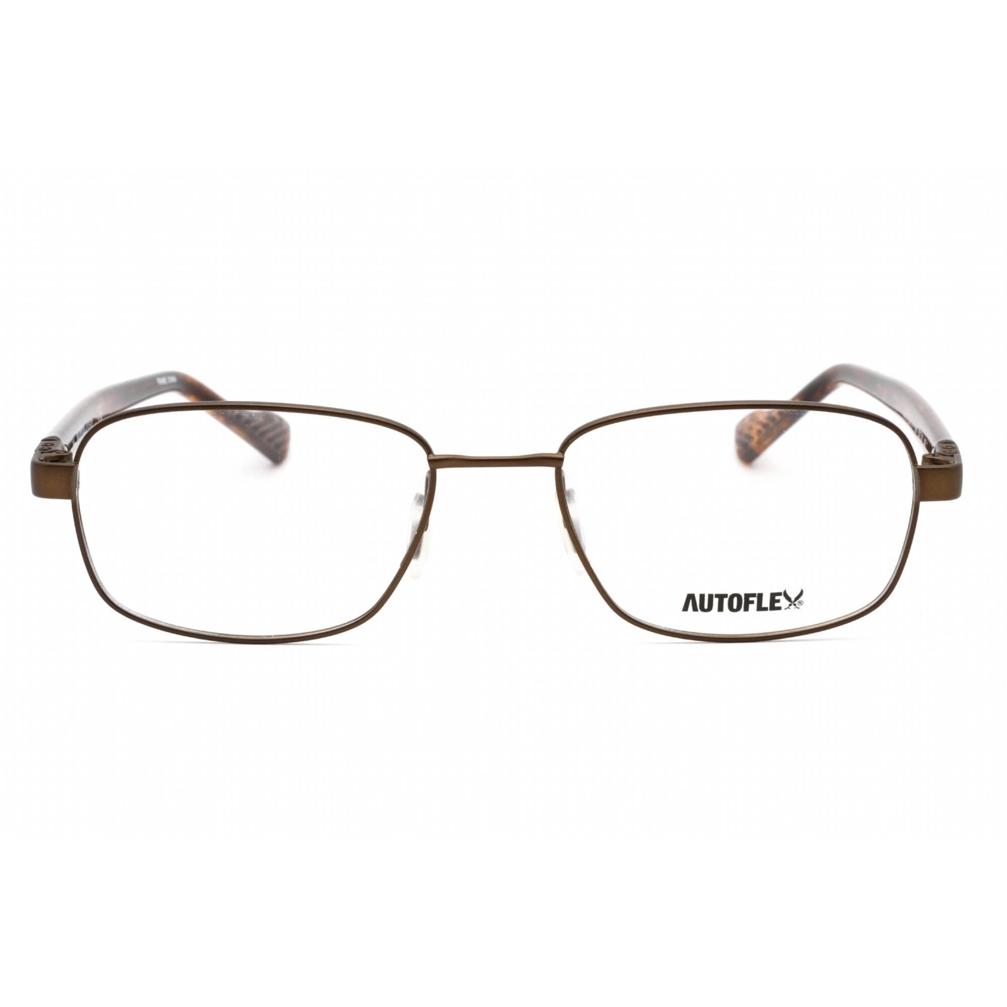 Flexon Men's Eyeglasses - Brown Metal Full Rim Rectangular Frame | AUTOFLEX 117 210
