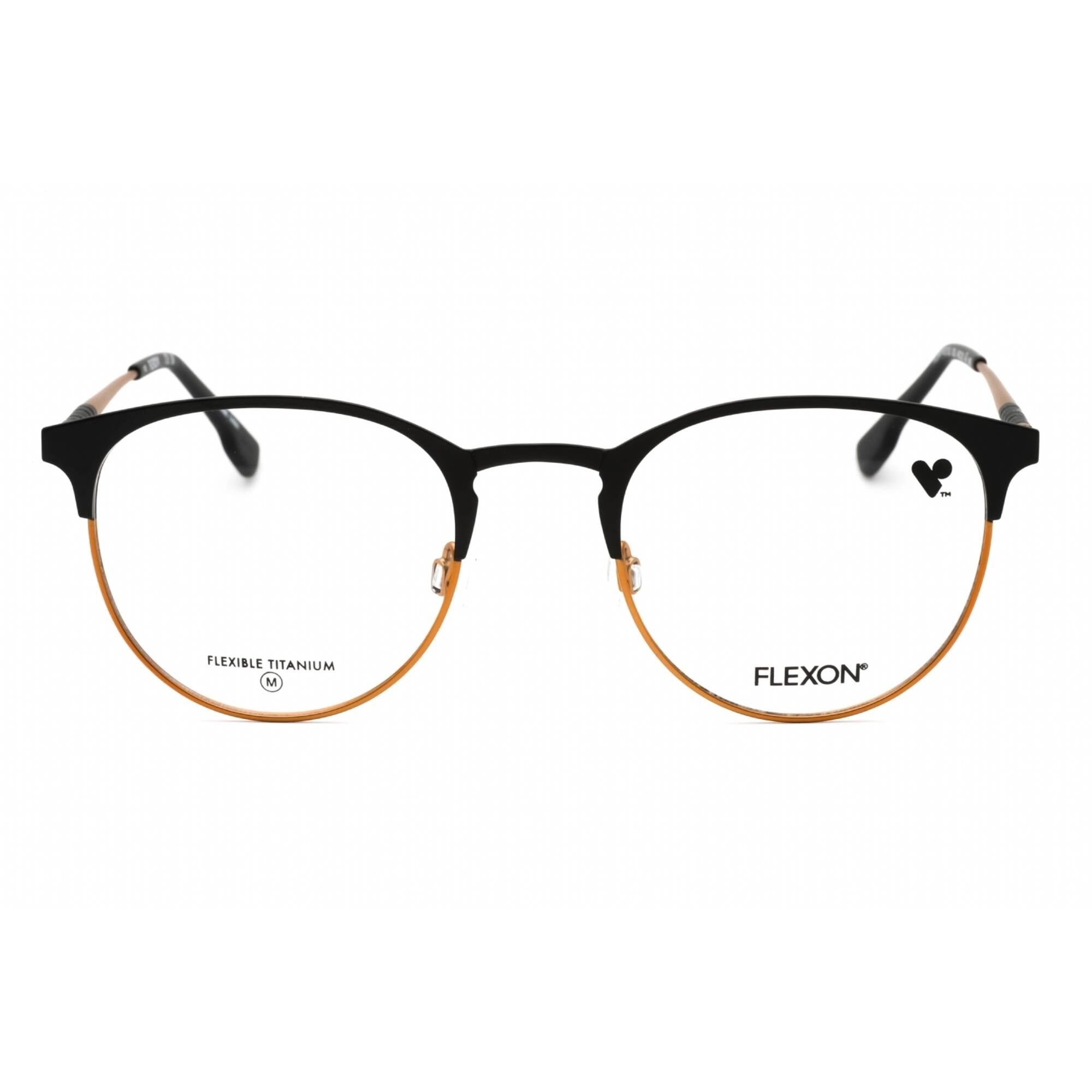 Flexon Men's Eyeglasses - Matte Black Copper Oval Full Rim Frame | FLEXON E1133 003