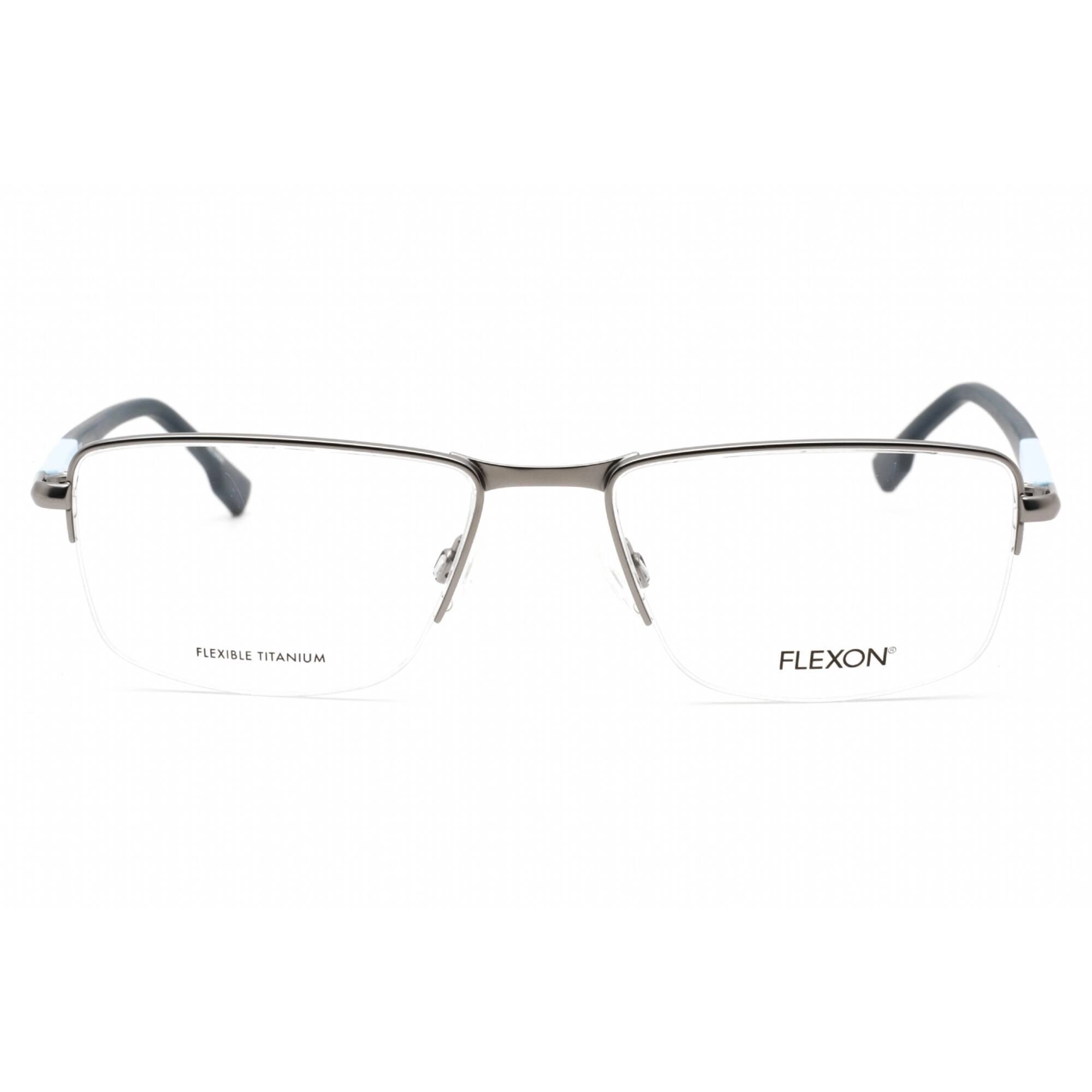 Flexon Men's Eyeglasses - Matte Gunmetal Metal Rectangular Frame | FLEXON E1127 073