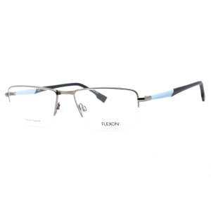 Flexon Men's Eyeglasses - Matte Gunmetal Metal Rectangular Frame | FLEXON E1127 073