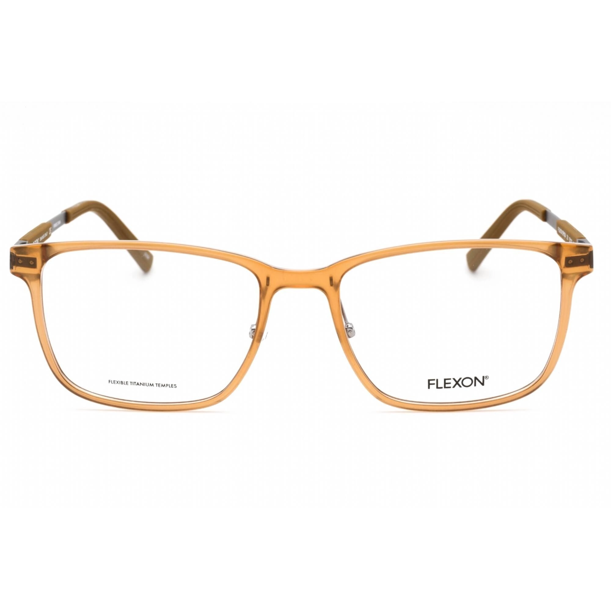 Flexon Men's Eyeglasses - Shiny Crystal Camel Rectangular Frame | FLEXON EP8004 231