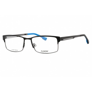 Flexon Unisex Eyeglasses - Full Rim Black Metal Rectangular Frame | FLEXON E1048 001